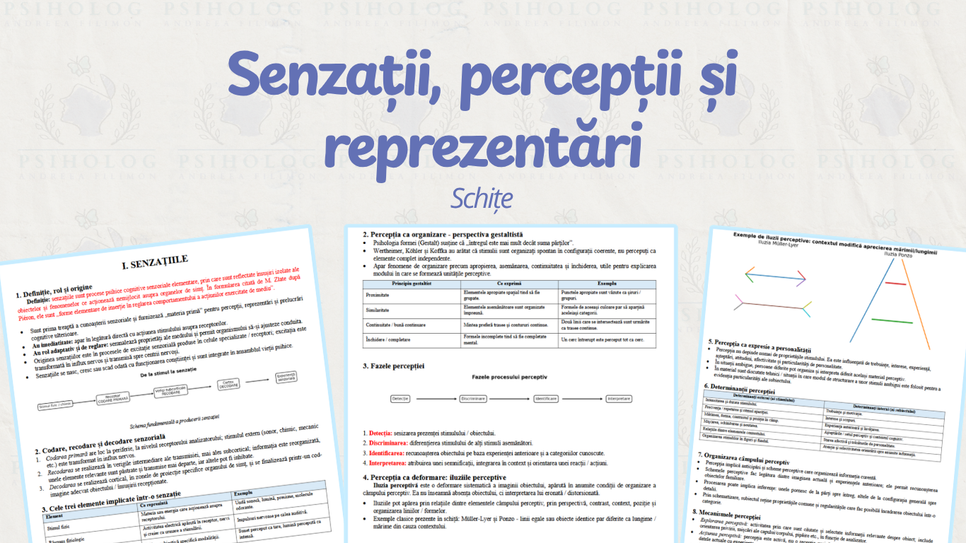 Senzații, percepții și reprezentări